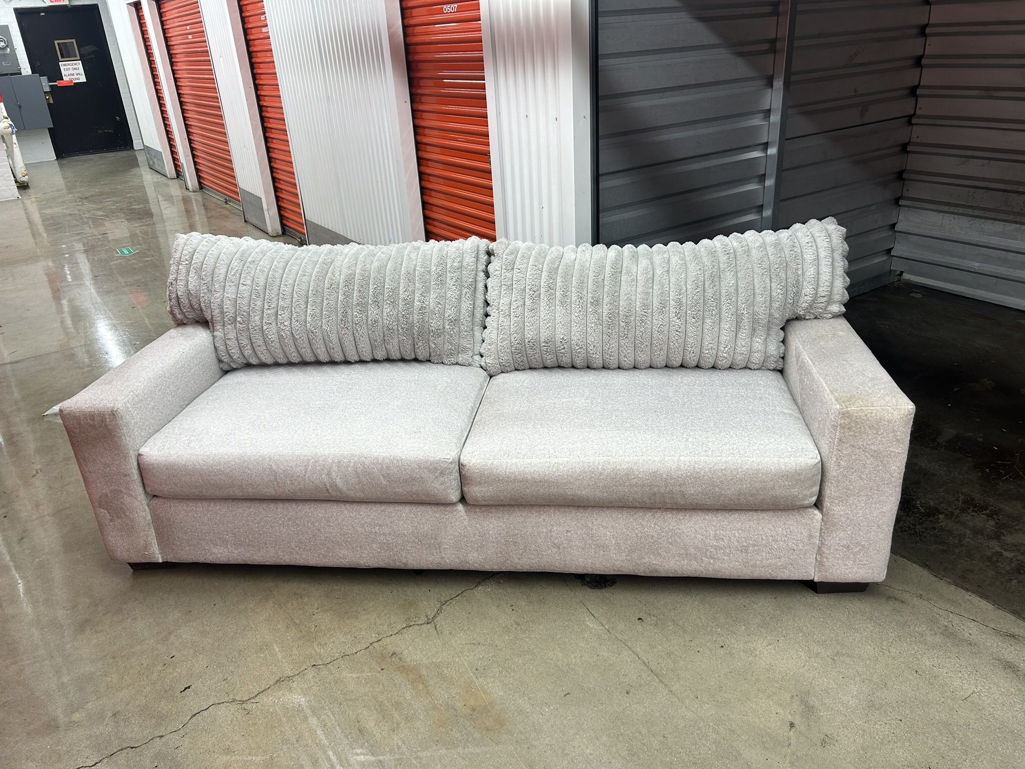 Grey Faux Fur Couch (NEED GONE TODAY )