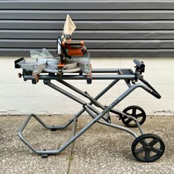 RIDGID MS1065LZ 10" Compound Miter Saw w/ RIDGID MS-UV Folding Mobile Stand