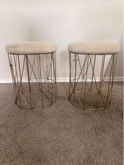 Gold Glam Vanity Stools (Pair) - $60