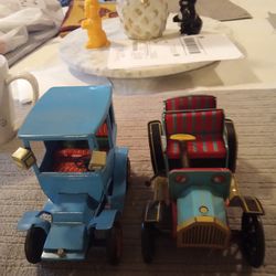 Two Vintage Collectible Tin Cars