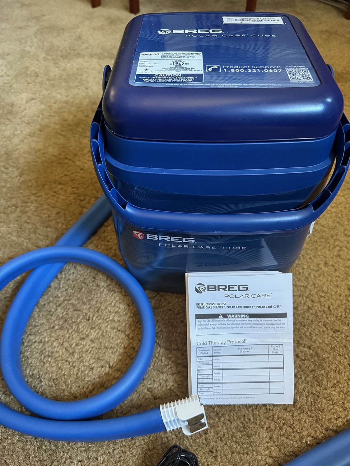 BREG POLAR CARE CUBE ice therapy cooling system w/Power Cord & Shoulder Wrap