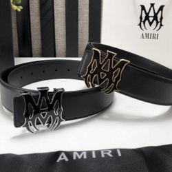 AMIRI Black Leather Belt