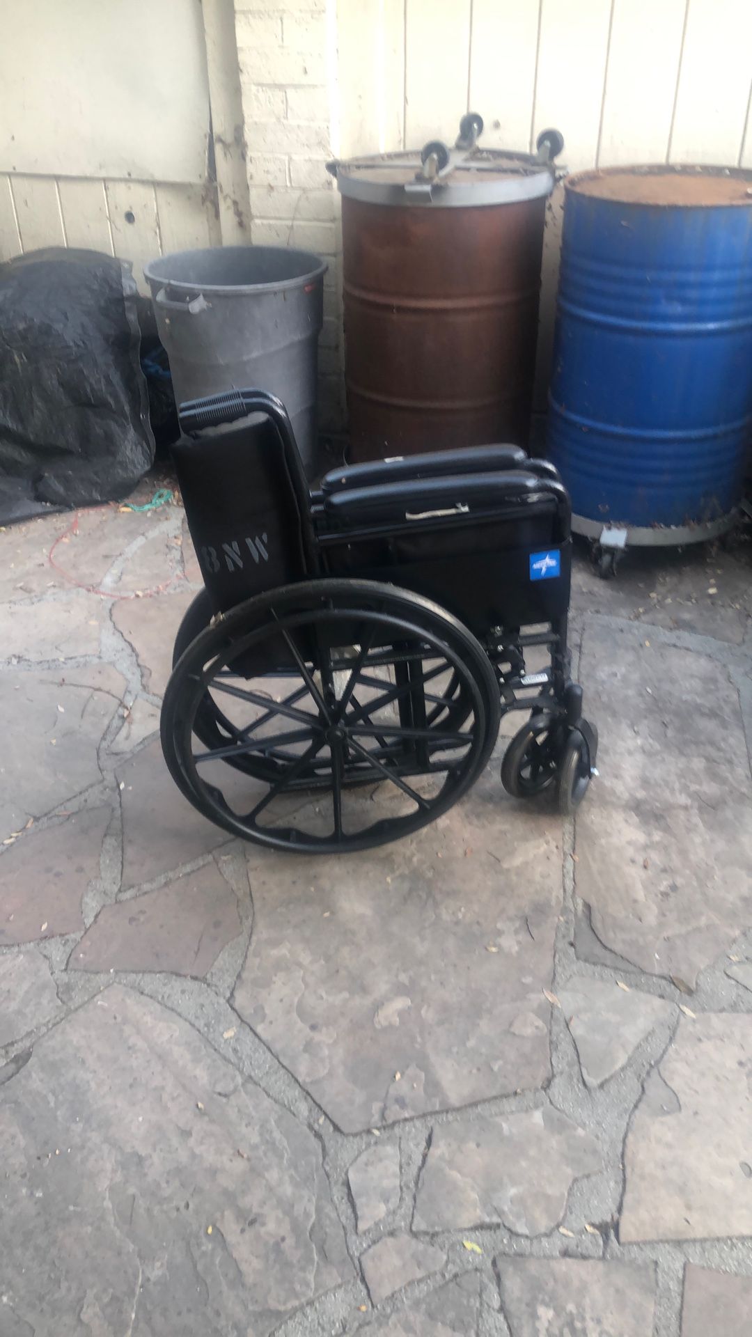 MEDLINE ,Folding Wheelchair, Black,Regular Size 