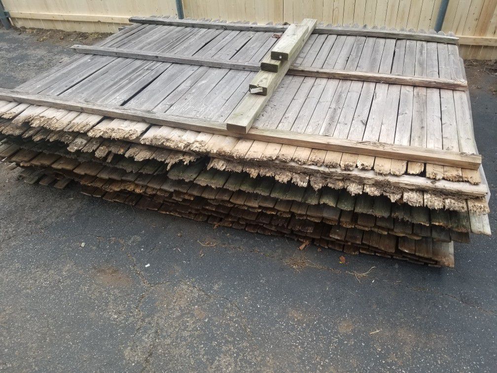Old wood fence sections for scrap