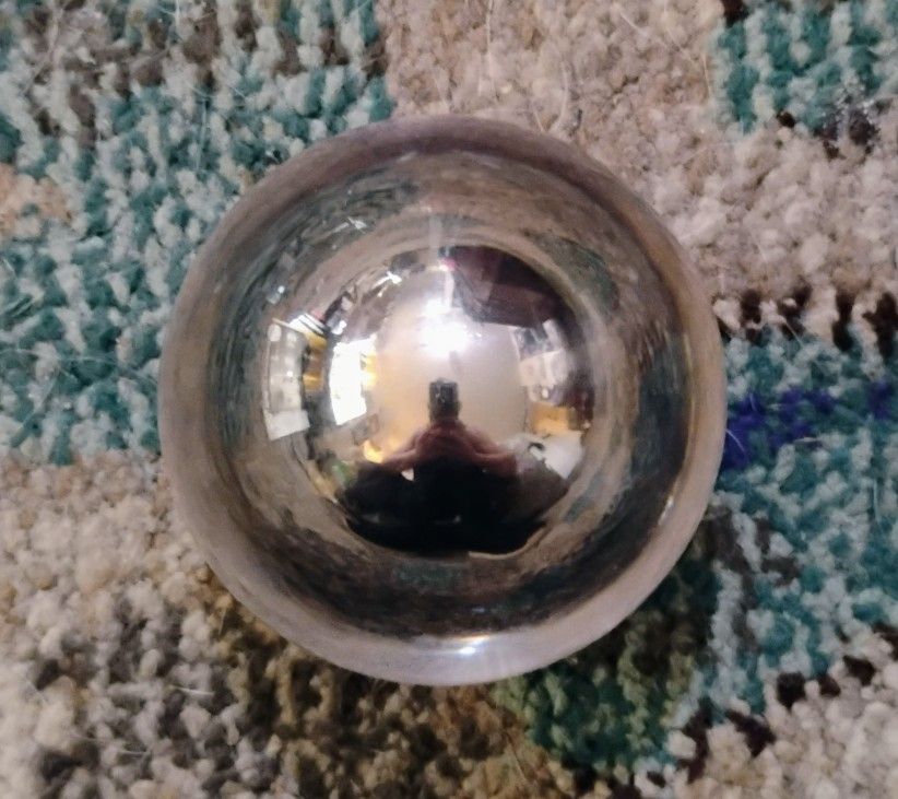 Steel Sphere Encased In Lucite 