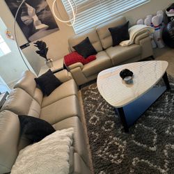 2 Piece Leather Sofa