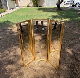 Gold Tri-Fold Full Length Mirror