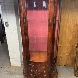 Vintage Display Accent Cabinet with Glass Shelves!