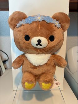 Rilakkuma Brown Bear with Flower Crown Plushie New with Tags