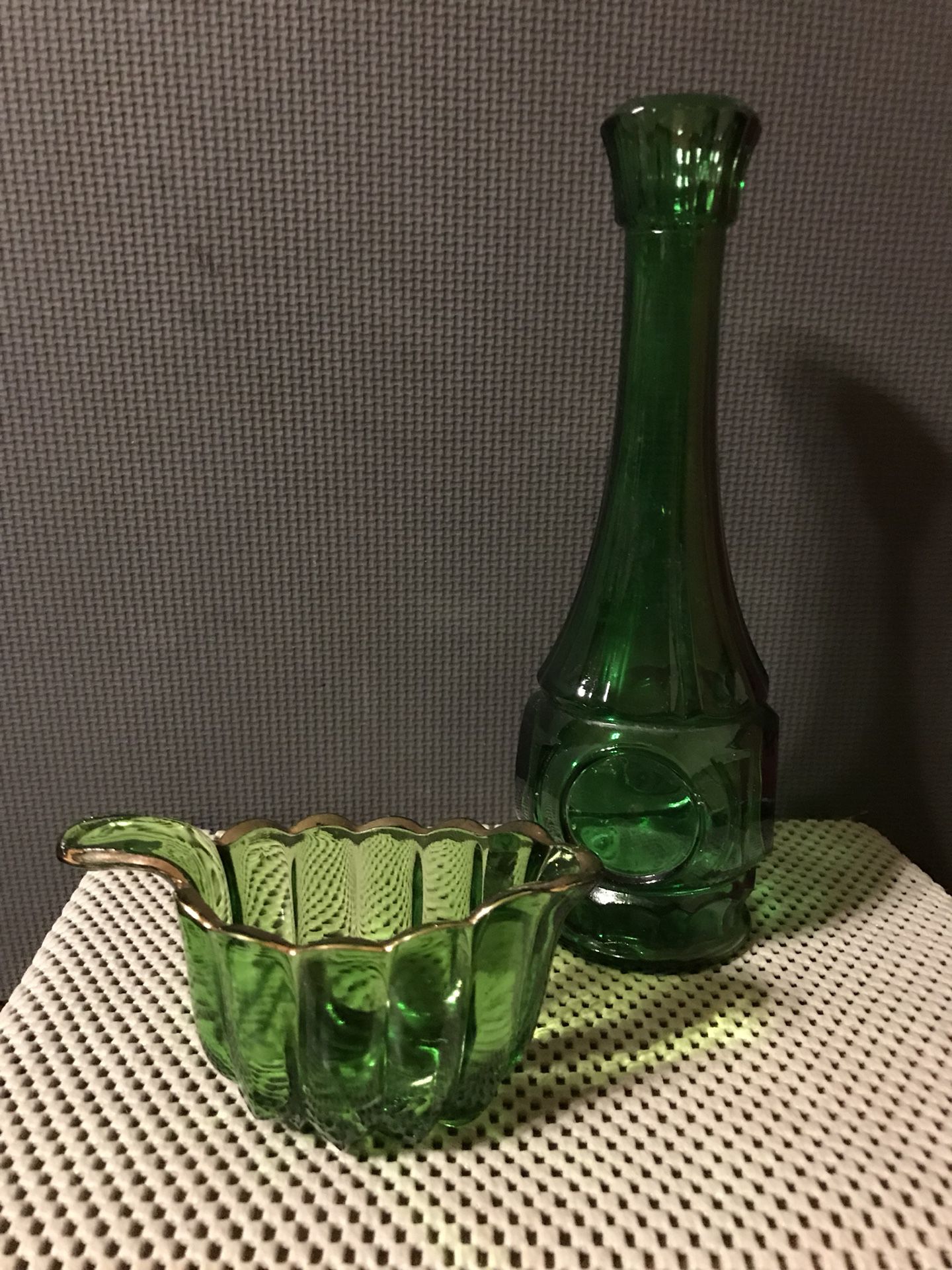 Antique Green Glass Collectibles
