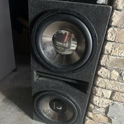 12,, Dimond Speakers With Box And Amp