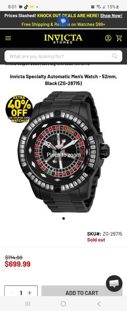 Invicta Specialty Automatic Men's Watch - 52mm, Black (ZG-28715)