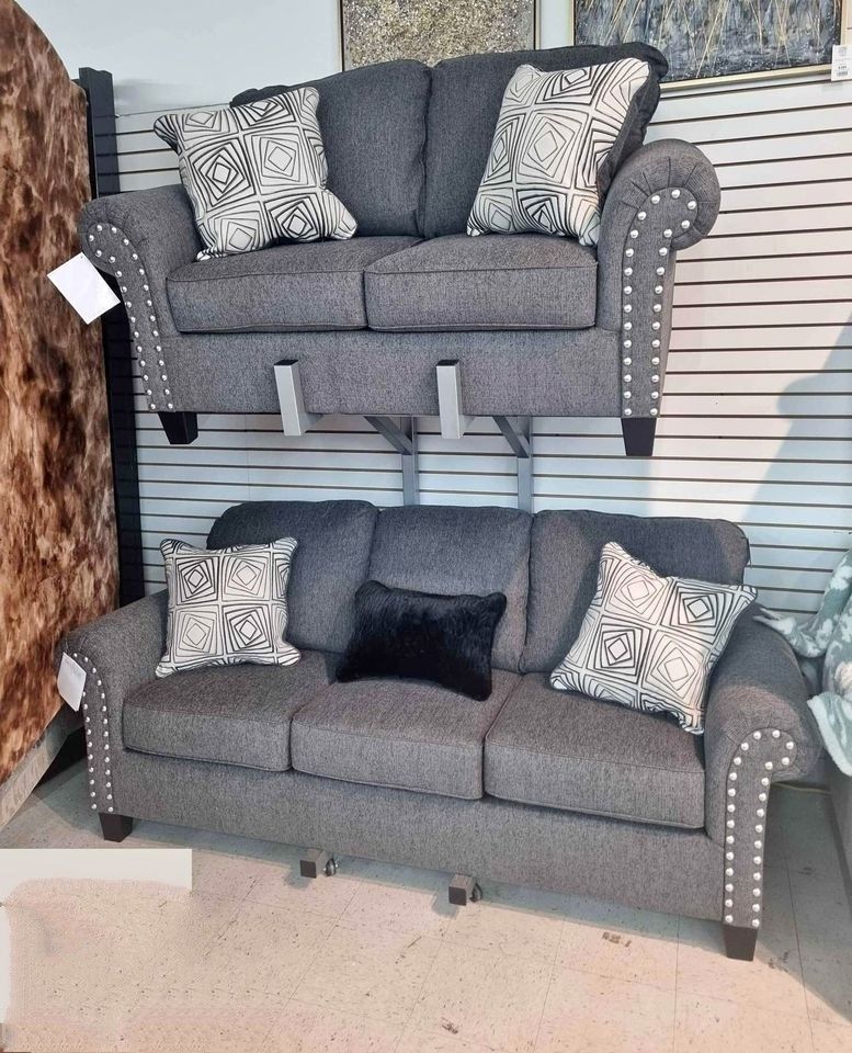 NEW🌲$10 Down Payment Finance 😎Agleno Charcoal Living Room Set