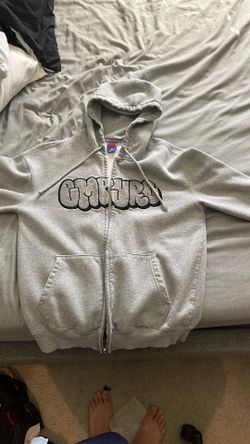 Empyre Grey Skate Graffiti Bubble Letter Zip Up Hoodie - Size S