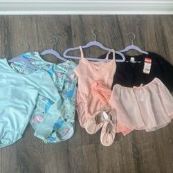 7 Piece Ballet Set Size 6-8 Girls With New Danskin Ballet Slippers
