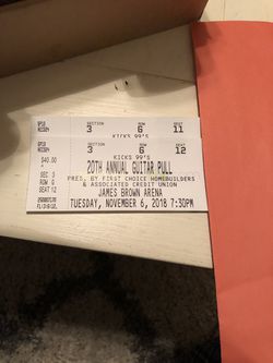 Pair of Guitar Pull tickets FLOOR 3. {contact info removed}