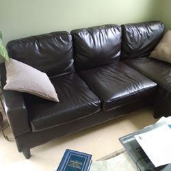 Dark Brown Leather Couch