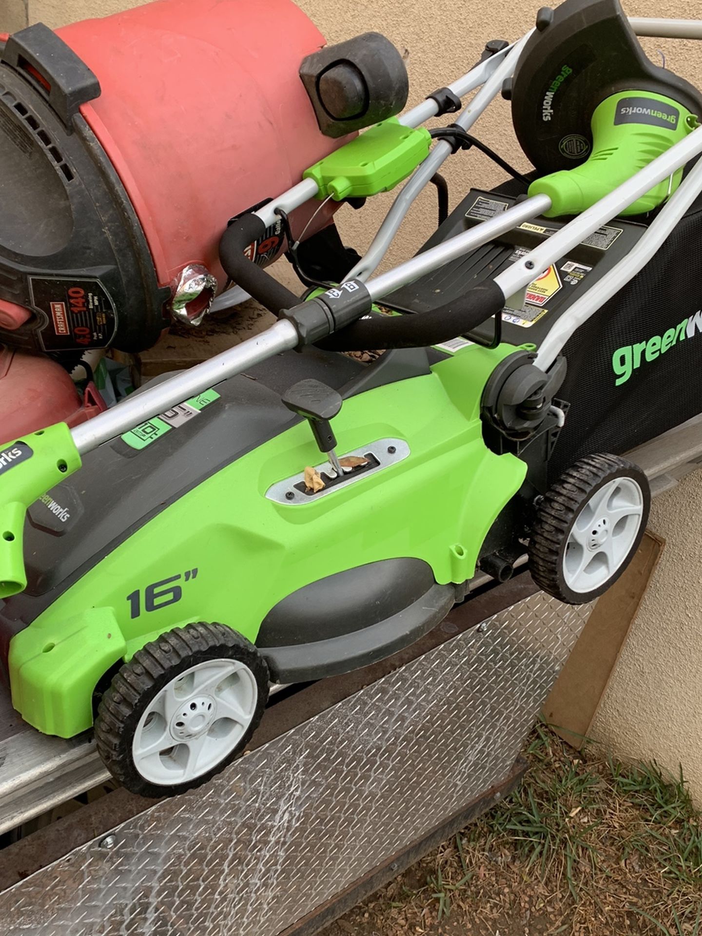 Electric mower and Weedwhacker