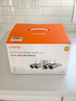 CYVIO 4K Battery Solar Security Camera 4 Pack Halow WiFi