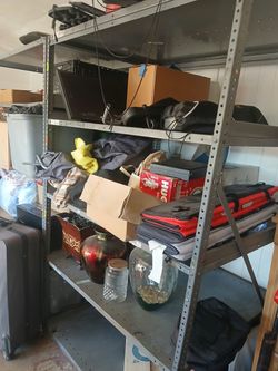 Large metal shelves
