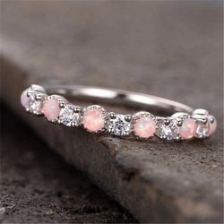 "Opal Simple Thin Silver Lovely Rings for Women, VP1621
 