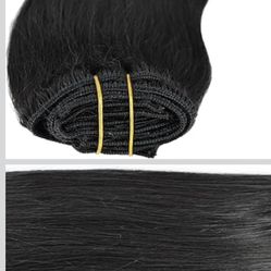 Clip in Human Hair Extensions Remy Natural Black Straight