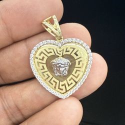 10kt Real Gold Heart Shaped Versace Pendant 