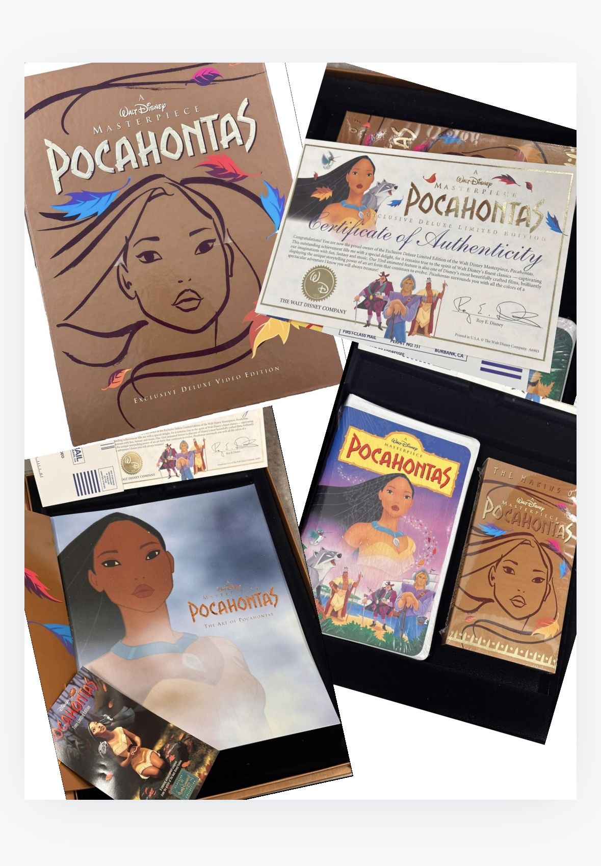 Disney Masterpiece POCAHONTAS EXCLUSIVE DELUXE VIDEO EDITION Box Set VHS SEALED