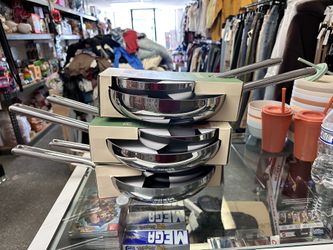 2pc Stainless Steel Ceramic Coated Nonstick Fry pan Set Dark Gray - Figmint™