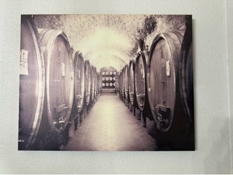 22x28 Wall Art Canvas Wine/Whiskey Barrles