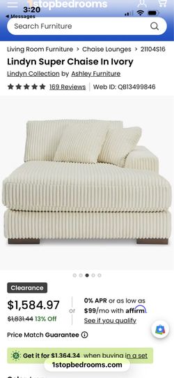 Brand New Cream Chaise