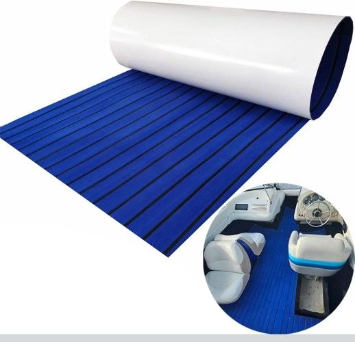New EVA Foam Boat Flooring Sheet 94.5" x 35.4" Faux Teak Deck Mat Non-Slip and Self-Adhesive for Boats, Yacht, Swim Platform, RV, Kayak, Surfboard,