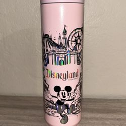 New Disneyland Starbucks 2023 Stainless Steel Tumbler Pink Iridescent 