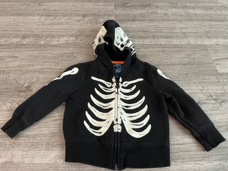 Black Skeleton Print Jacket Size 2T.