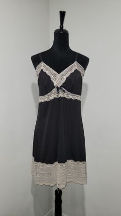 Slip Style Nightie Black Lace Stretchy women's 1x