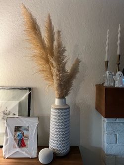 Vase and pampas grass