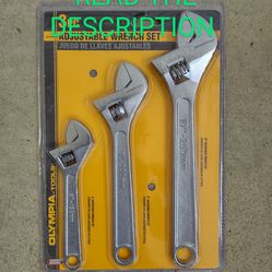 $20 Firm. STILL AVAILABLE. 3 Piece Adjustable Wrench Tool Set