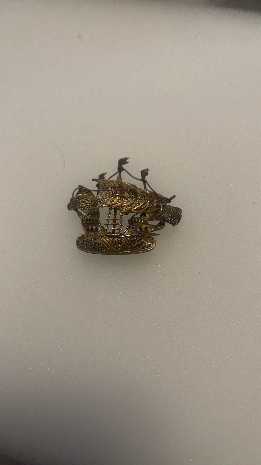 Fillagree Ship Brooch
