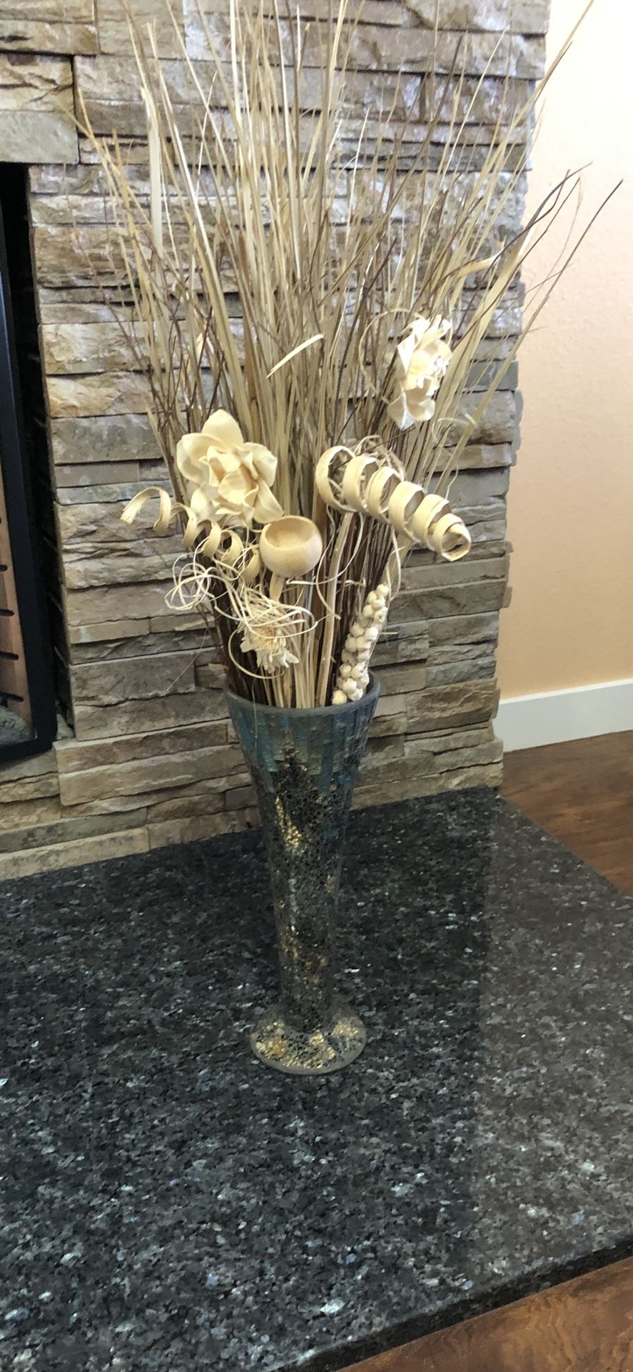 Vase with Dry Decorative flowers