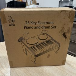Kids Digital Piano Keyboard, 25 Keys with Drum Set