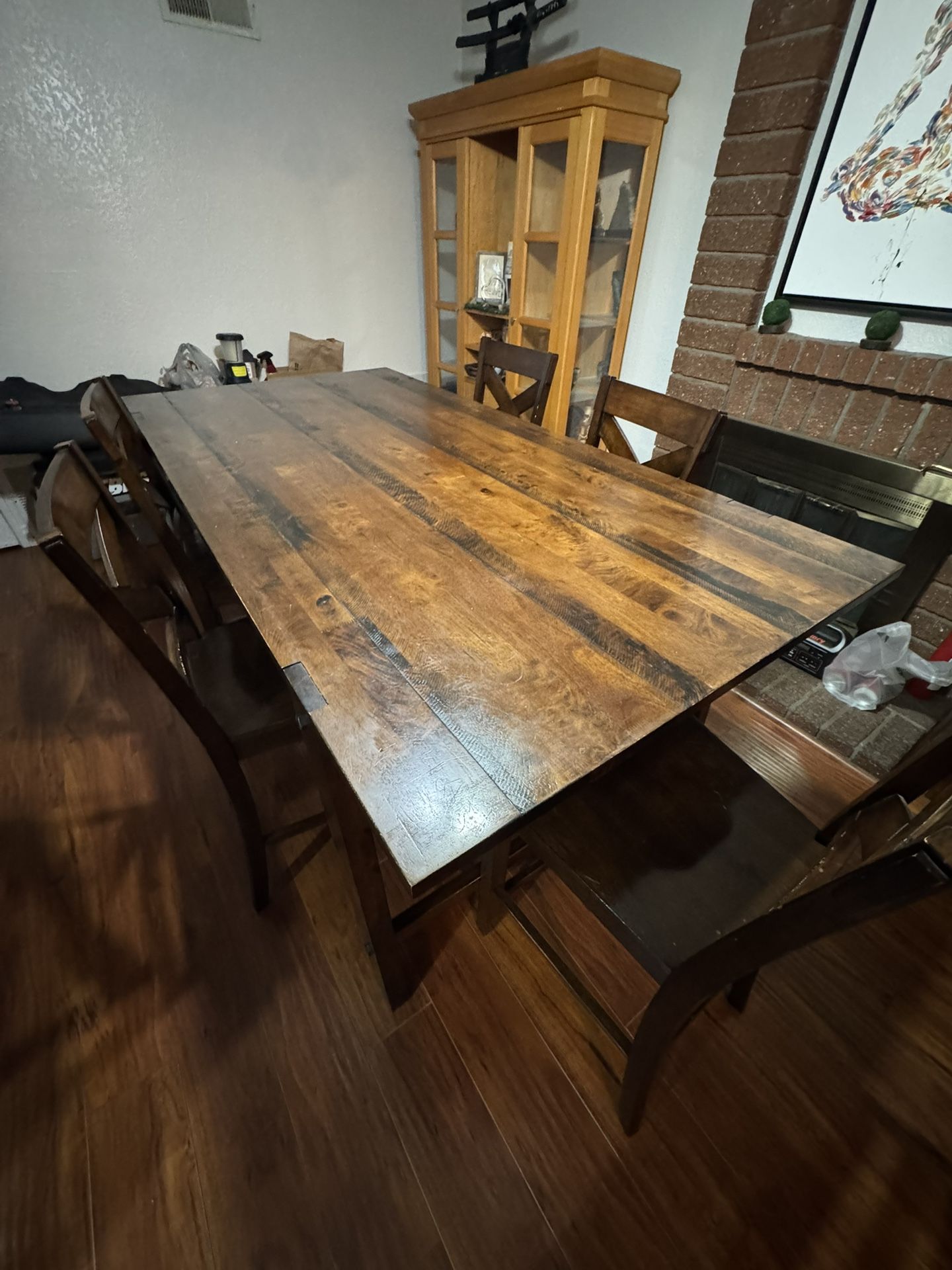 Wood Dining Table W/ 5 Chairs