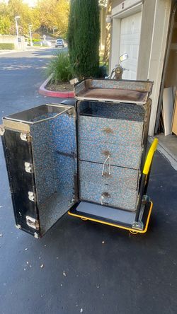 Vintage Wardrobe Trunk with Drawers