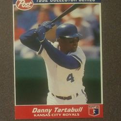 1992 Post Cereal Danny Tartabull Kansas City Royals #30 Collector Series Baseball Card Vintage Collectible Sports MLB