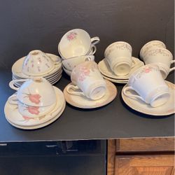 China cup and saucer sets. Five dollars each. No bulk prices. See all pictures