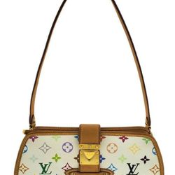 Louis Vuitton Shirley White Multicolor Monogram Shoulder Purse