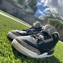 Jordan 3 Retros in the sleek Black and Mint Green colorway