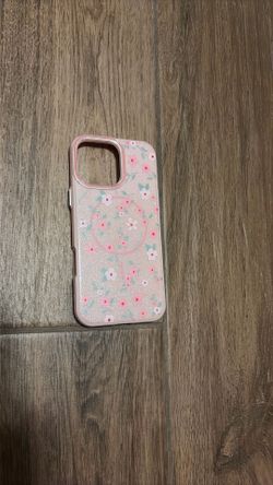 Pink floral with glitter iPhone 16 pro max phone case