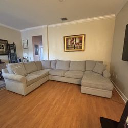 🛋️ Macy’s Modern Concepts 3PC Gray Fabric Sectional w/ Chaise – Mint Condition