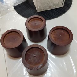 Wood Bed Furniture Reaser Block, 3" Solid  Wood Set of 4 Heavy Dury Solid Wood.