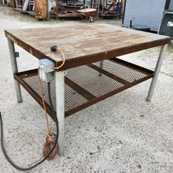 Steel Welding Table with Shelf, ¼" Metal Thickness